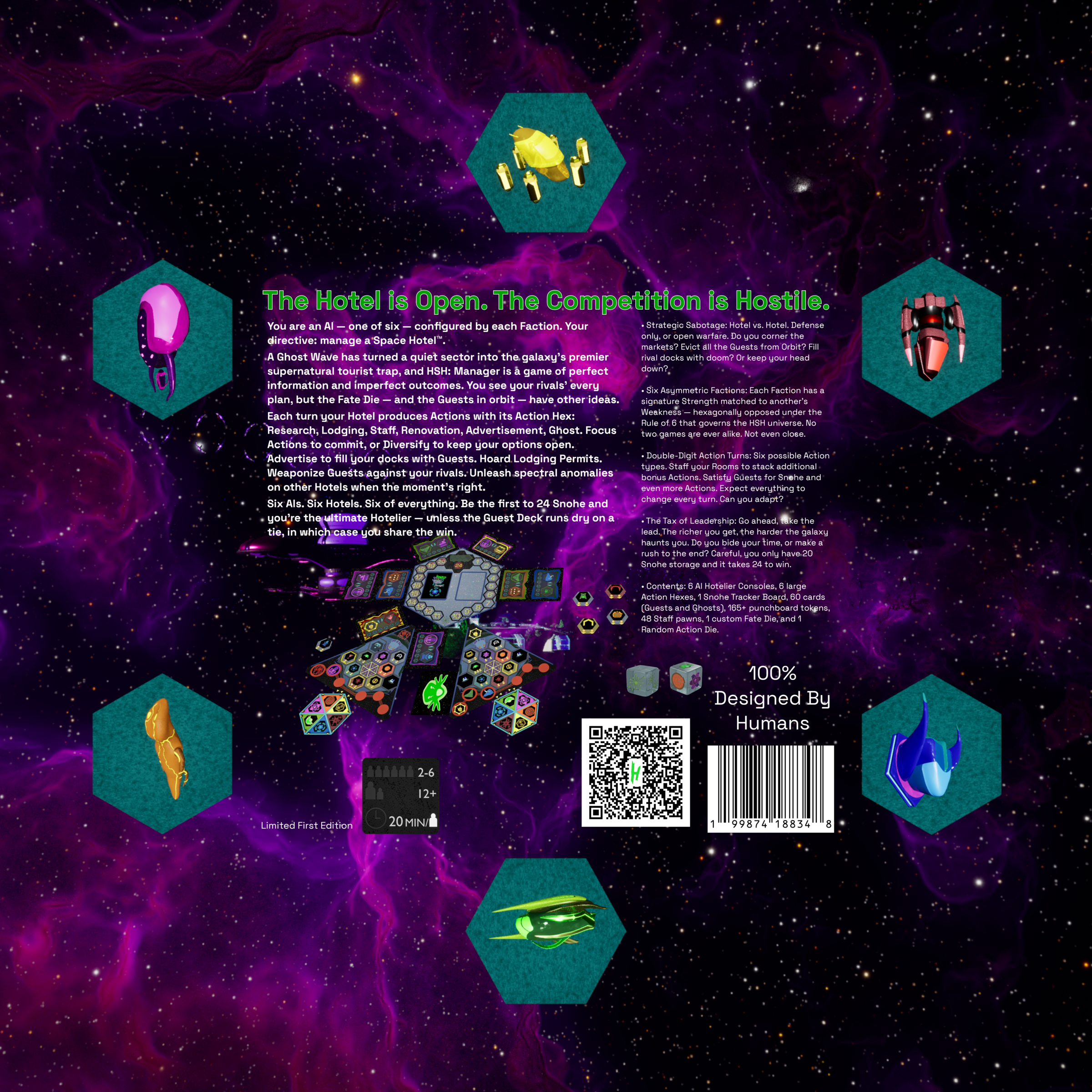 Haunted Space Hotel: Manager — first-edition box bottom