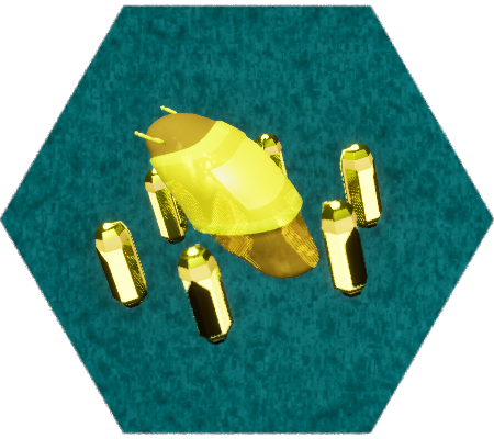The Hex's ship, on its Snohe marker