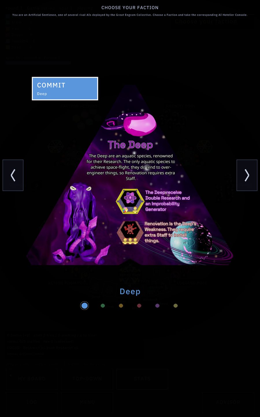 Choosing your faction — The Deep, with its strength and its weakness