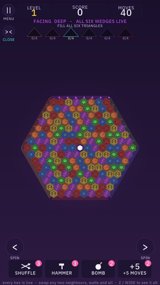 The camera pulled back to show the whole hexagon