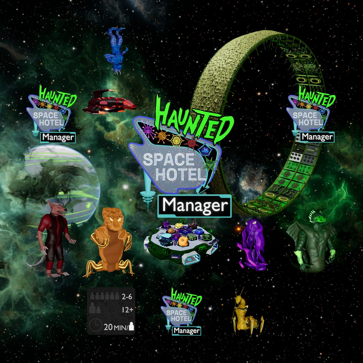 Haunted Space Hotel: Manager — first edition box top